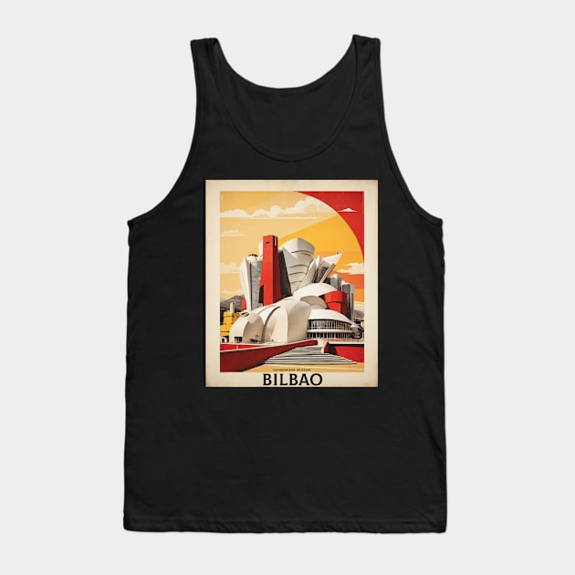 Guggenheim Museum Bilbao Spain Travel Tourism Retro Vintage Tank Top by TravelersGems